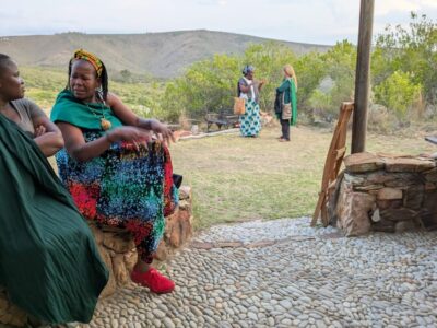 Sikhethiwe and Pheladi in conversation at Towerland: a retreat that forms part of the Trainings for Transformation